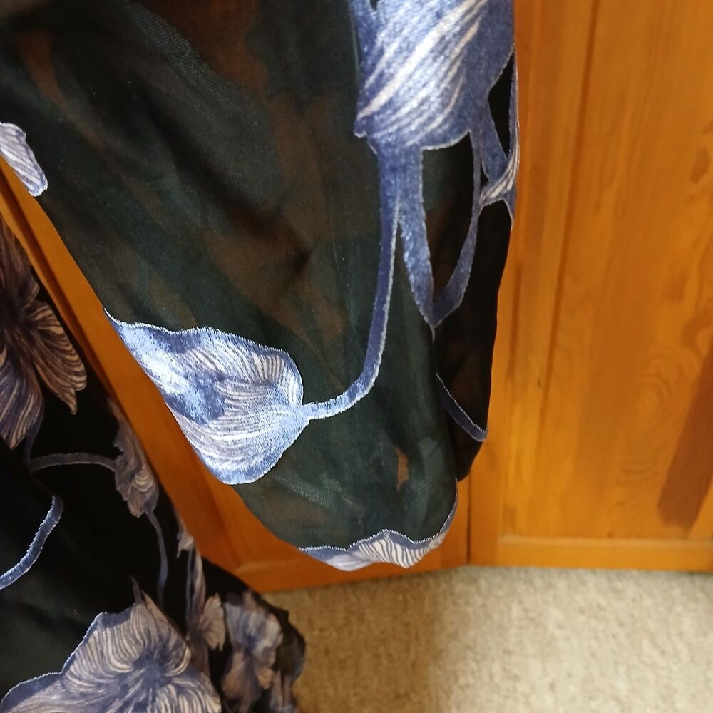 Hutch Genevieve Women's Blue Black Maxi Party Cocktail Wrap Dress Size XS 11492 - Picture 11 of 16